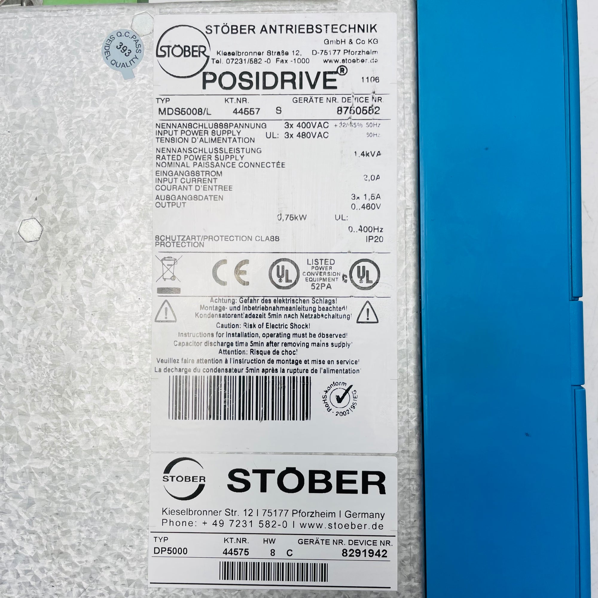 STOBER MDS 5000 MDS5008/L 伺服驅動器