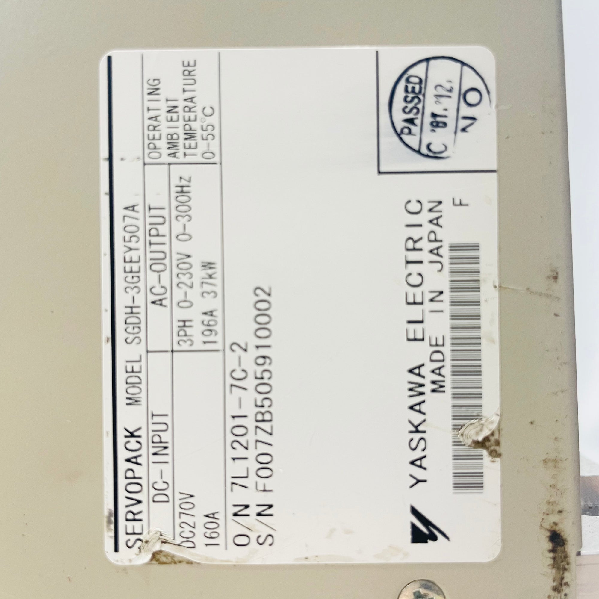 安川SGDH-3GEEY507A變頻器