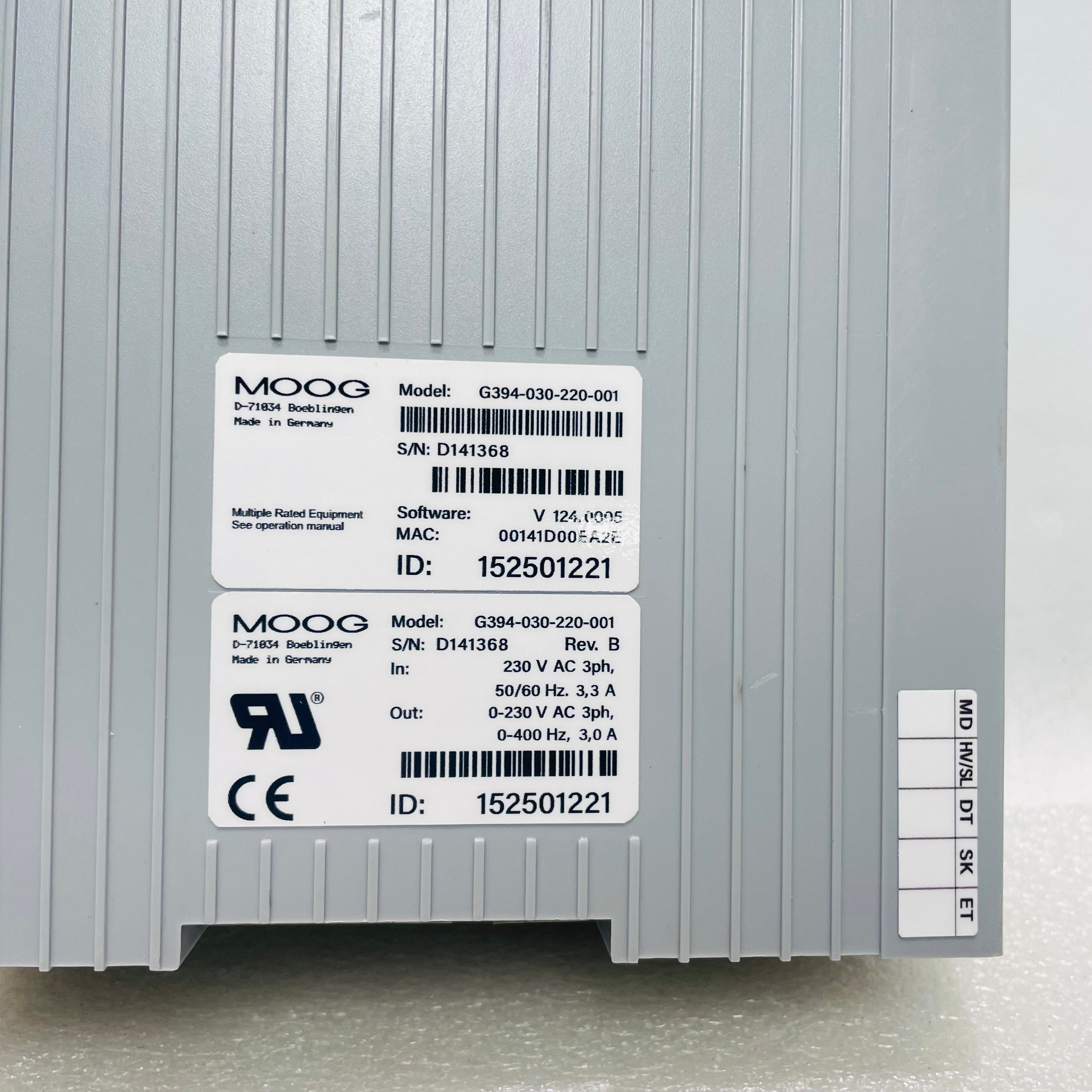 MOOG G394-030-220-001 – Rockss Automation