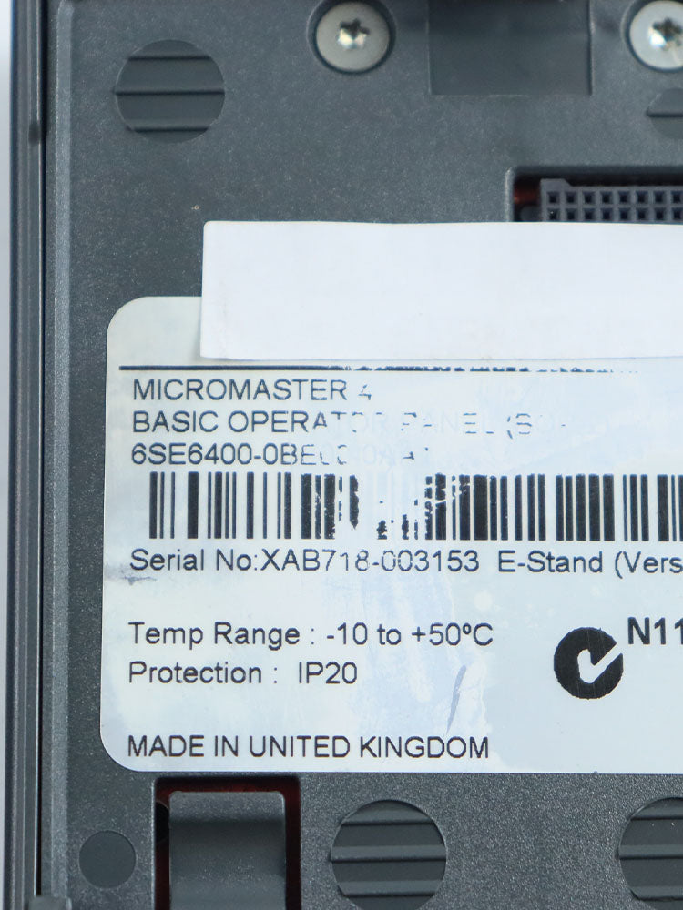 SIEMENS 6SE6400-0BE00-0AA1 Inverter control panel