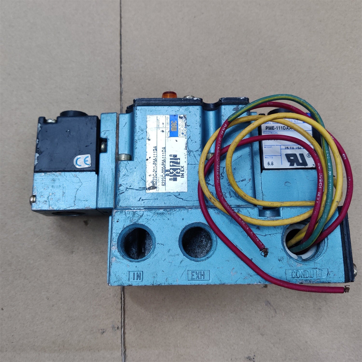 MAC Valve 6313D-000-PM-111DA Solenoid Valve, 150PSI w/ PME-111DAAG, 120V, 6.8W