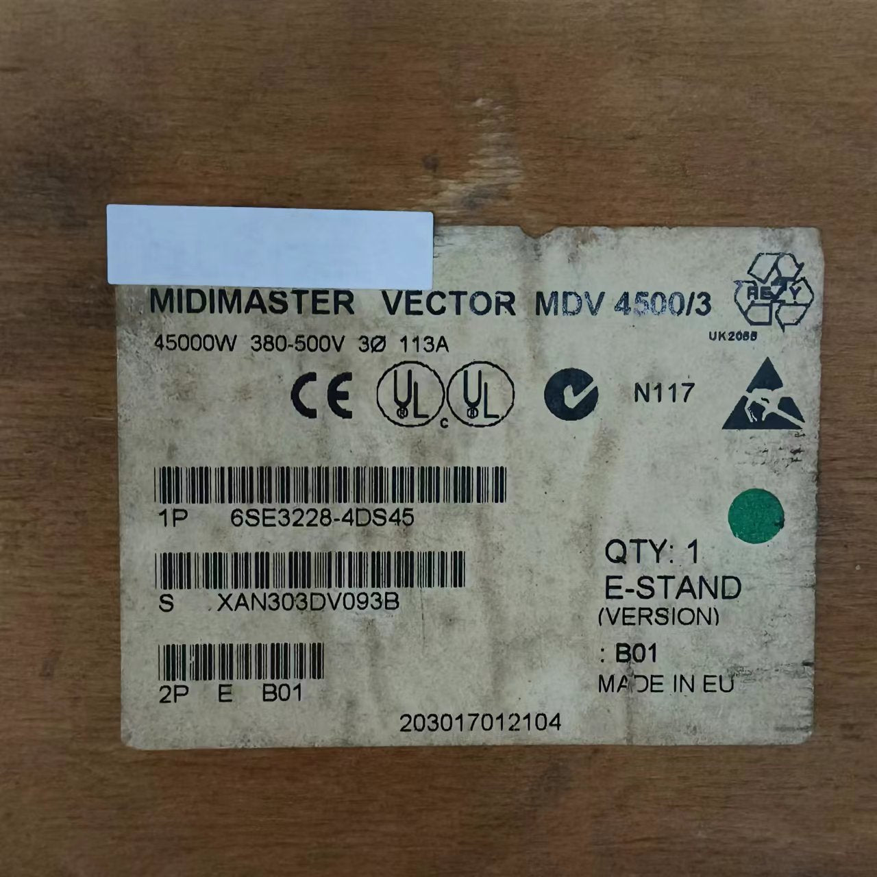SIEMENS 6SE3228-4DS45 Frequency changer