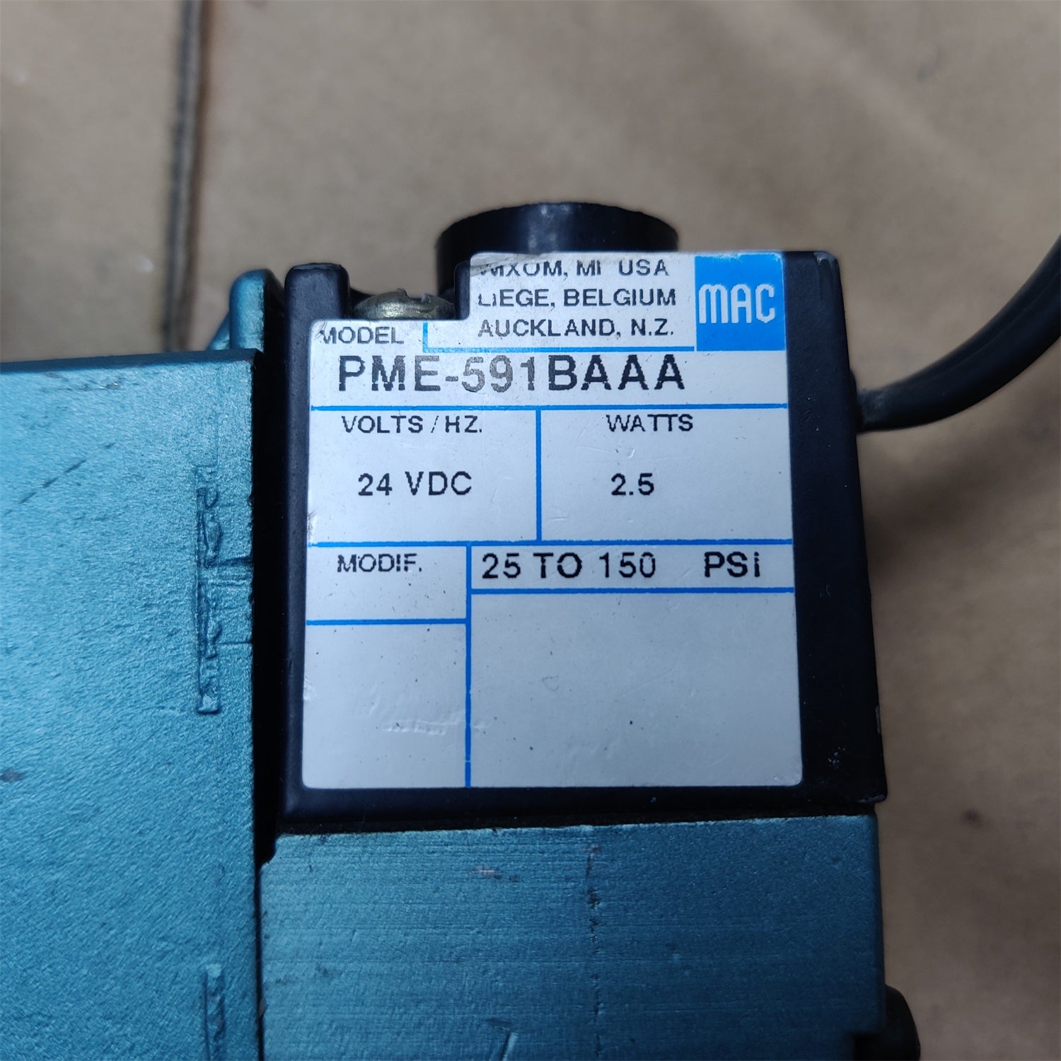 MAC Valves PME-591BAAA Solenoid Valve 24VDC 2.5W