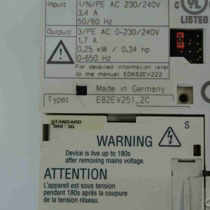 Lenze E82EV251-2C 8200 向量變頻器 250W