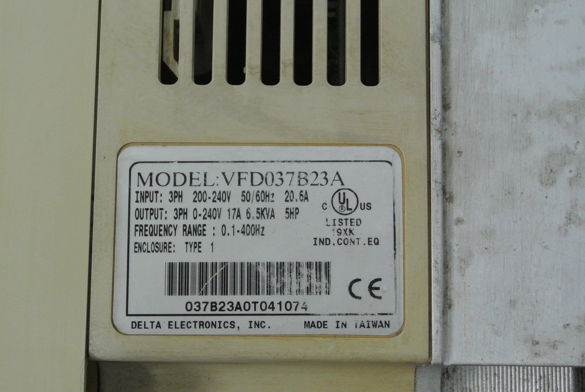 台達VFD037B23A變頻器