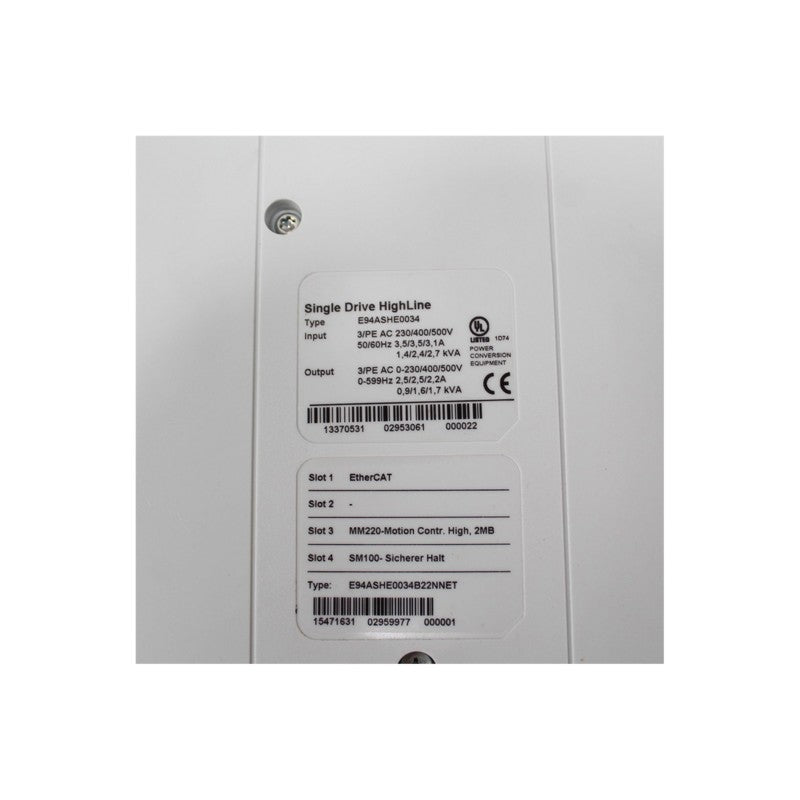 LENZE E94ASHE0034 Single Drive Highline
