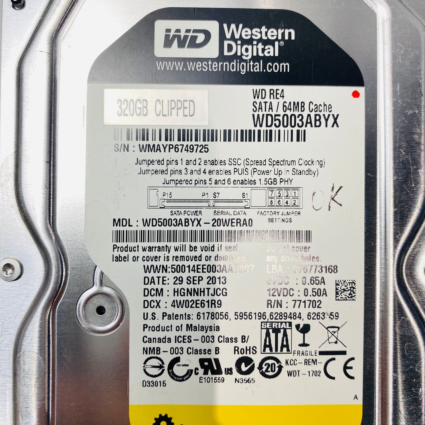 WD WD5003ABYX-20WERA0 harddisk