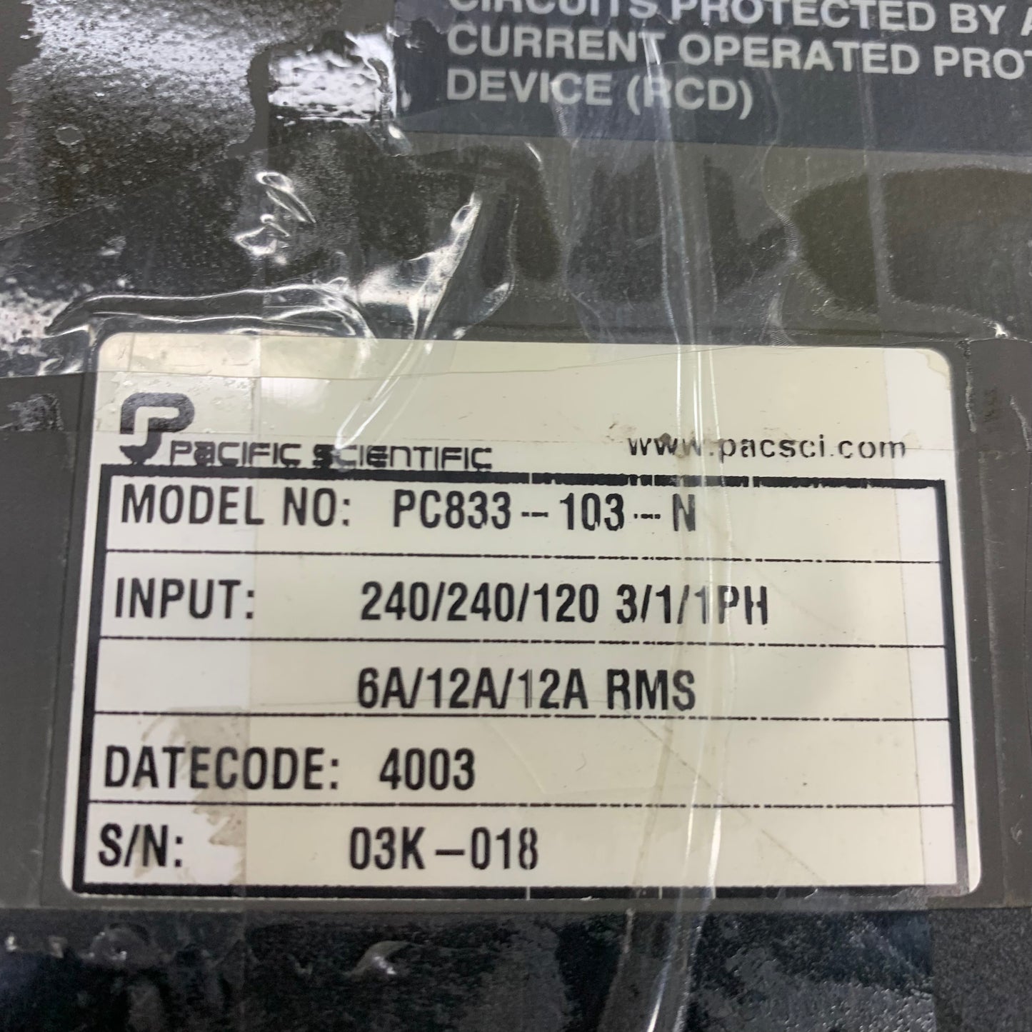 Pacific Scientific PC833-103-N Server Driver