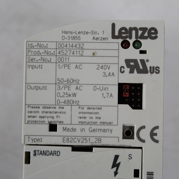 Lenze E82CV251-2B Inverter 240V 250W - Rockss Automation