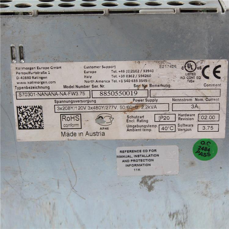 Kollmorgen S70301-NANANA-NA-FW3.75 8850550019 S700 3A 1.5KW Servo Drive - Rockss Automation