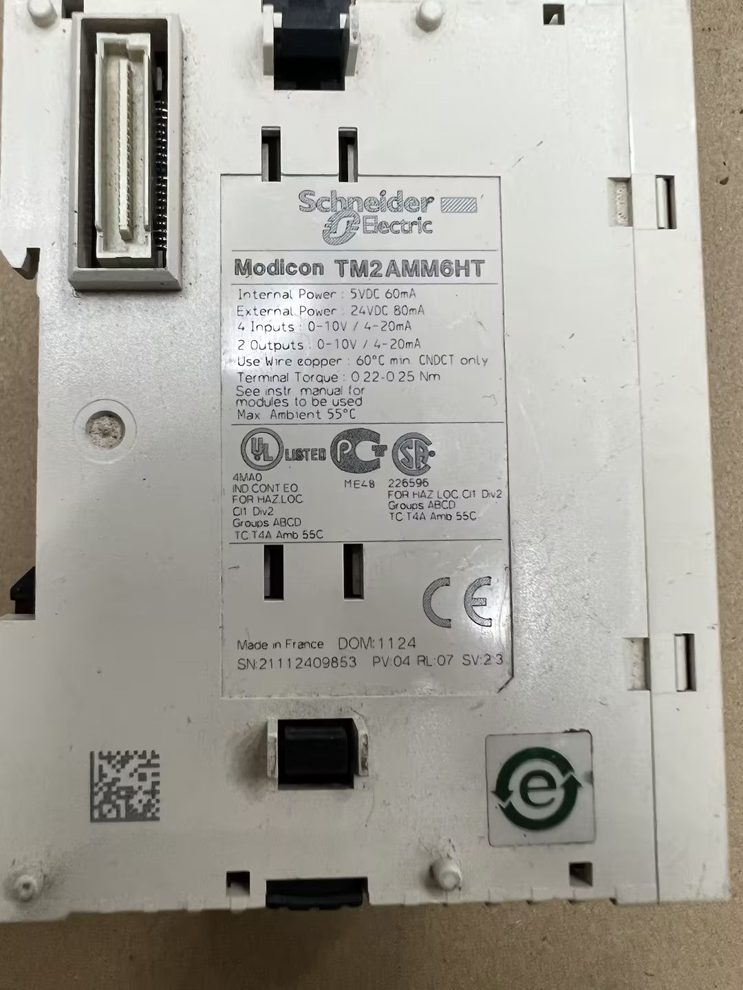 施耐德TM2AMM6HT PLC類比量模組