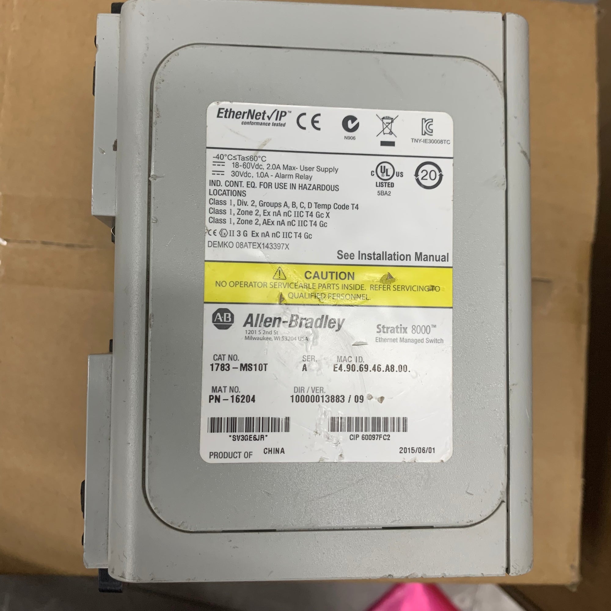 ALLEN BRADLEY 1783-MS10T STRATIX 8000 乙太網路管理型交換機