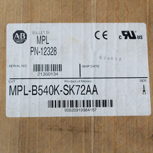 Allen Bradley  MPL-B540K-SK72AA  PN-12328 motor