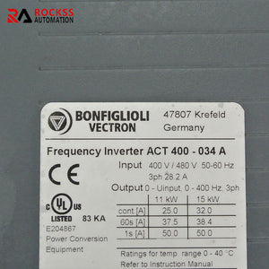 BONFIGLIOLI VECTRON ACT400-034A Inverter  11kw-15kw