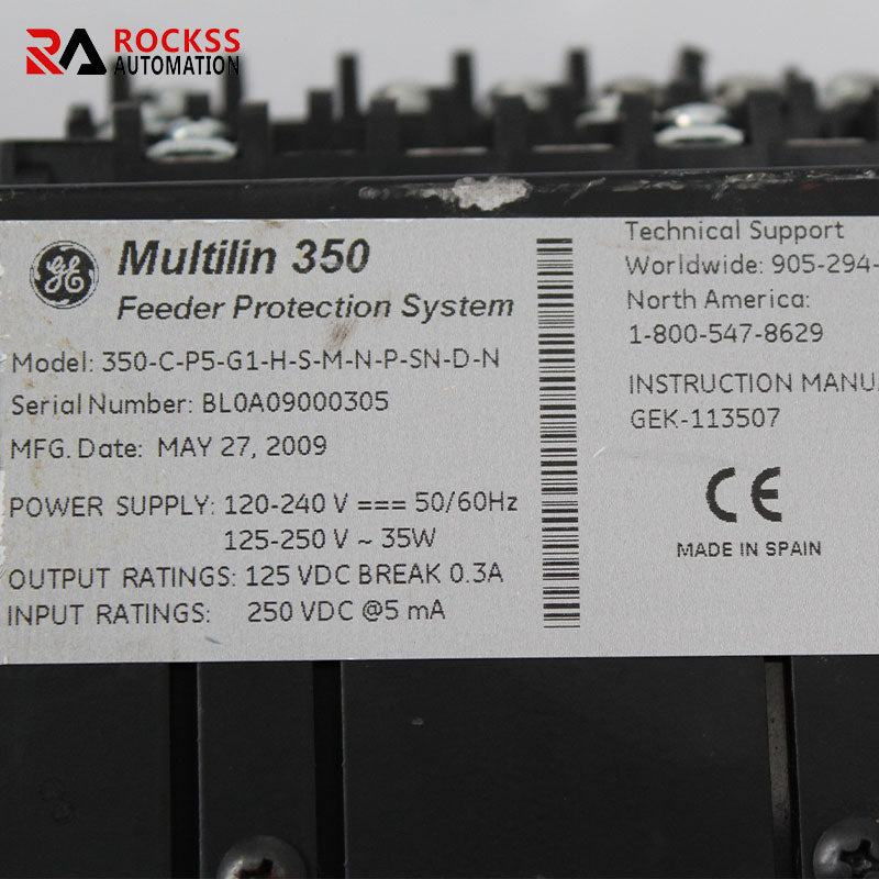 GE 350-C-P5-G1-H-S-M-N-P-SN-D-N Feeder Protection System