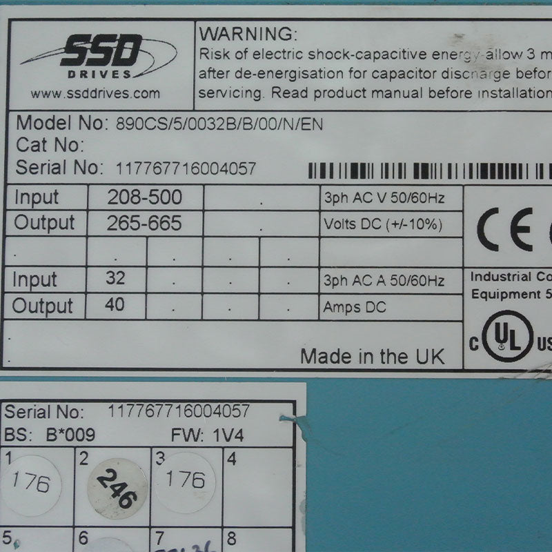 Eurotherm 890CS/5/0032B/B/00/N/EN DC Governor