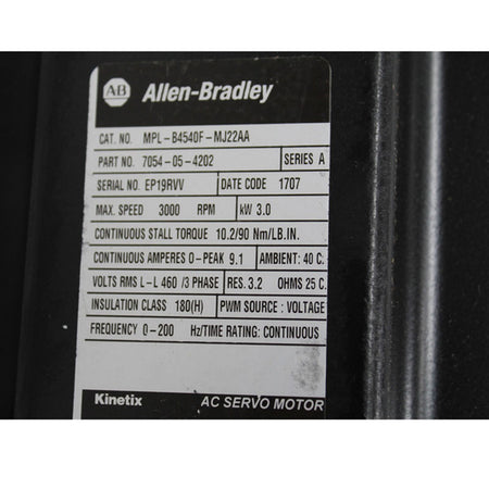Allen Bradley  MPL-B4540F-MJ22AA  servo motor - Rockss Automation