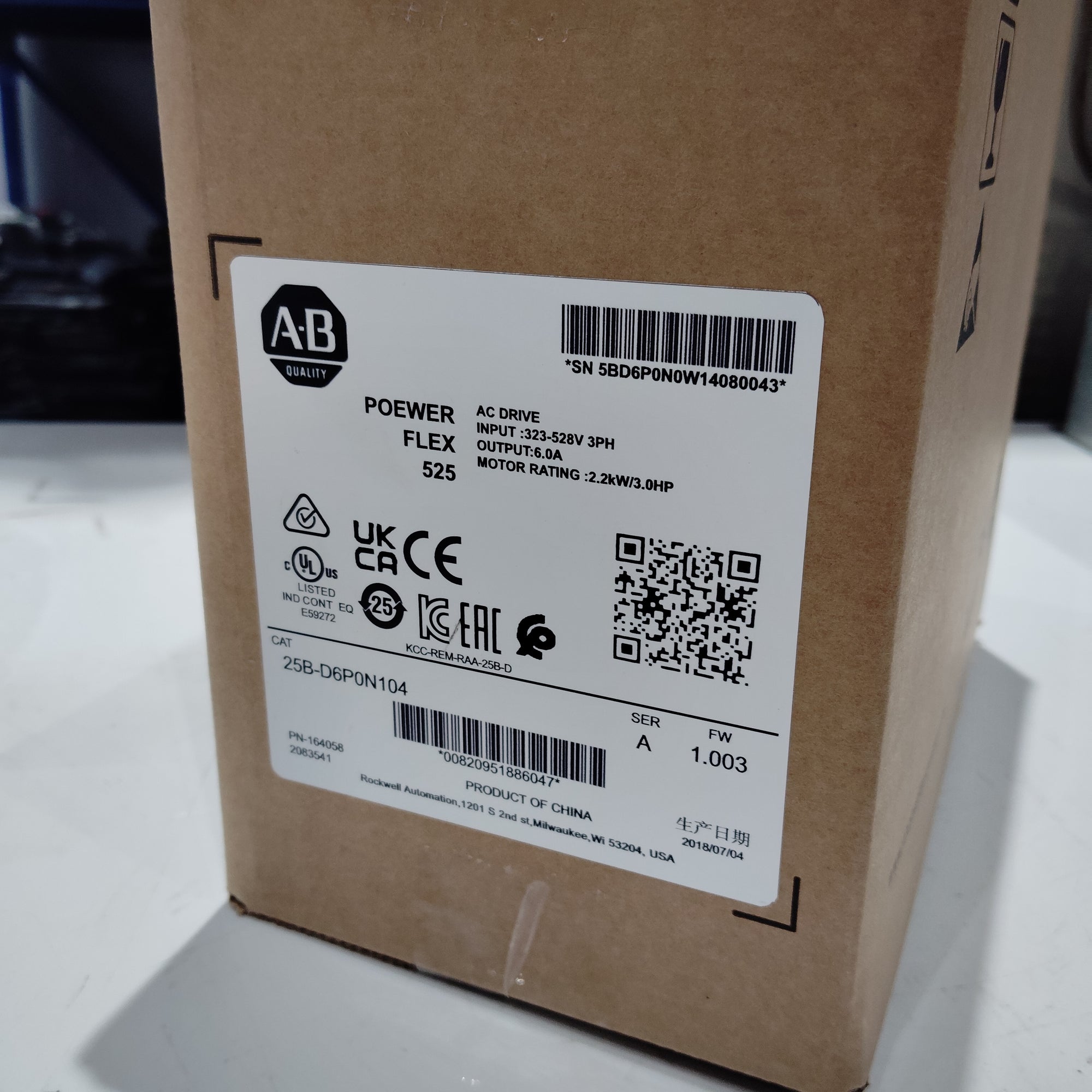 Allen Bradley 25B-D6P0N104 PowerFlex 525 交流電驅動器