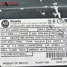 將圖片載入圖庫檢視器 Allen Bradley MPL-A4540F-HK72AA motor