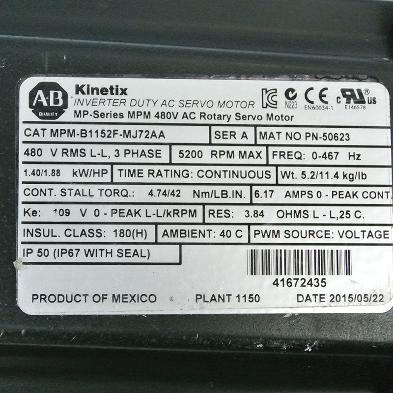 Allen Bradley MPM-B1152F-MJ72AA 電機