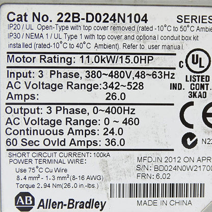Allen Bradley  22B-D024N104  frequency converter