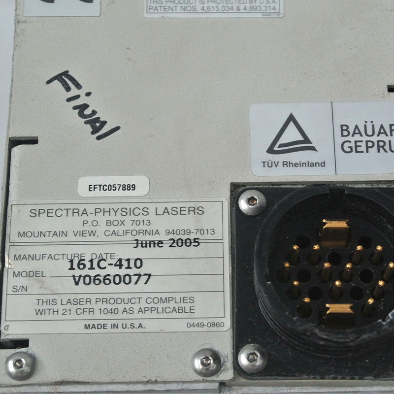 Spectra-Physics 161C-410 V0660077 OPTON-1NC-15LS、EP000628(02) Laser