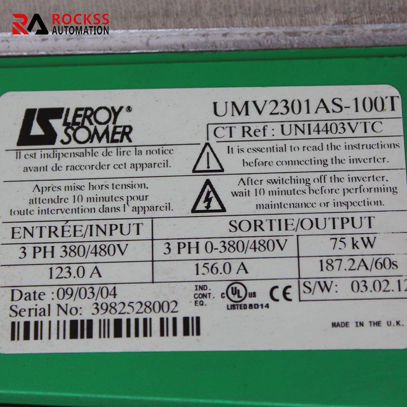 利萊森瑪UMV2301AS-100T UNI4403VTC變頻器75KW 380/480V