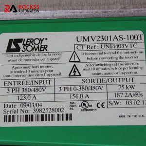 Leroy Somer UMV2301AS-100T UNI4403VTC Inverter 75KW 380/480V