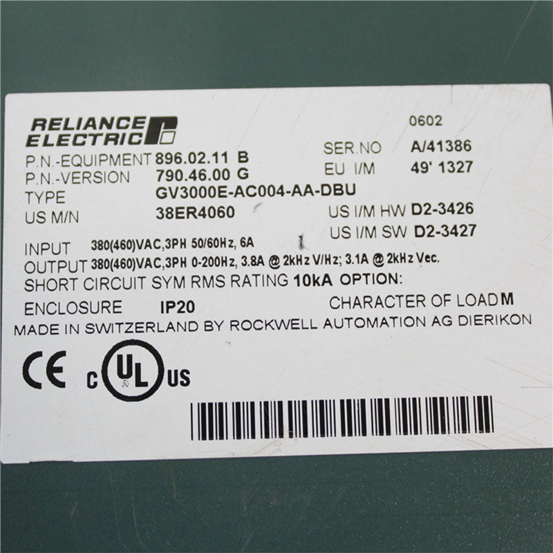 Reliance Electric GV3000E-AC004-AA-DBU伺服驅動器