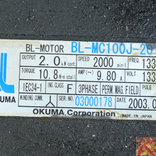 Load image into Gallery viewer, OKUMA BL-MC100J-20T Motor