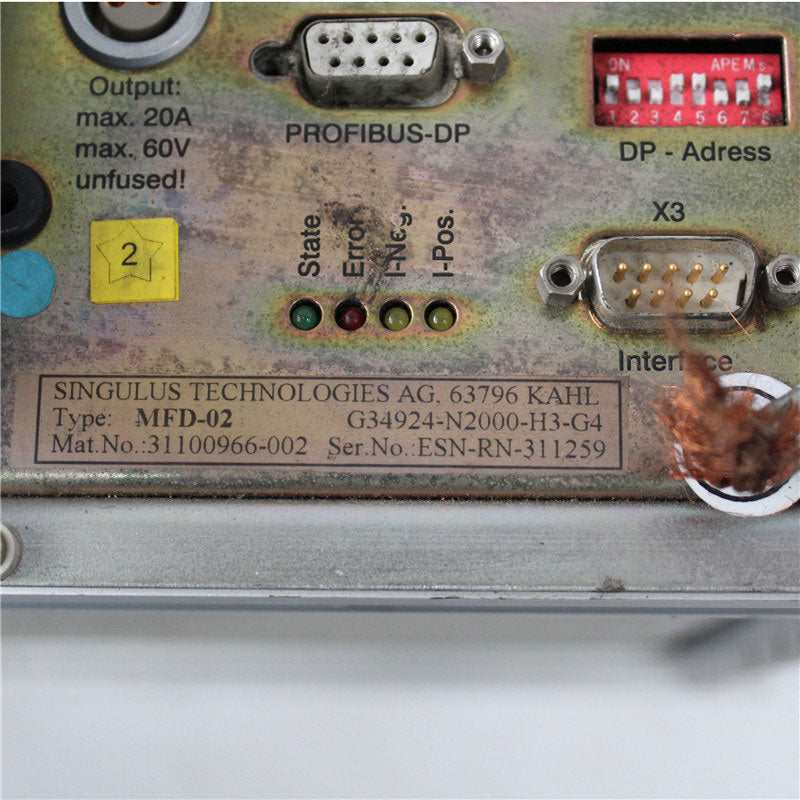 SINGULUS TECHNOLOGIES MFD-02 G34924-N2000-H3-G4控制器