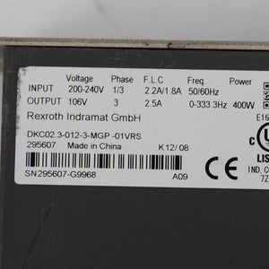 Bosch Rexroth DKC02.3-012-3-MGP-01VRS Servo Driver