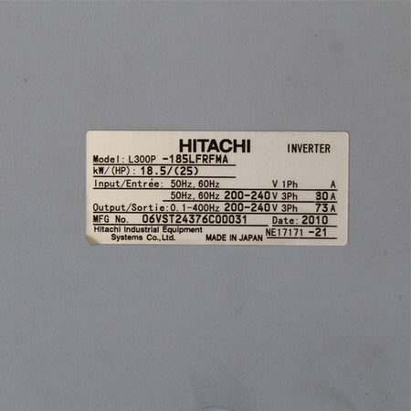 Hitachi L300P-185LFRFMA Engraving machine spindle Inverter - Rockss Automation