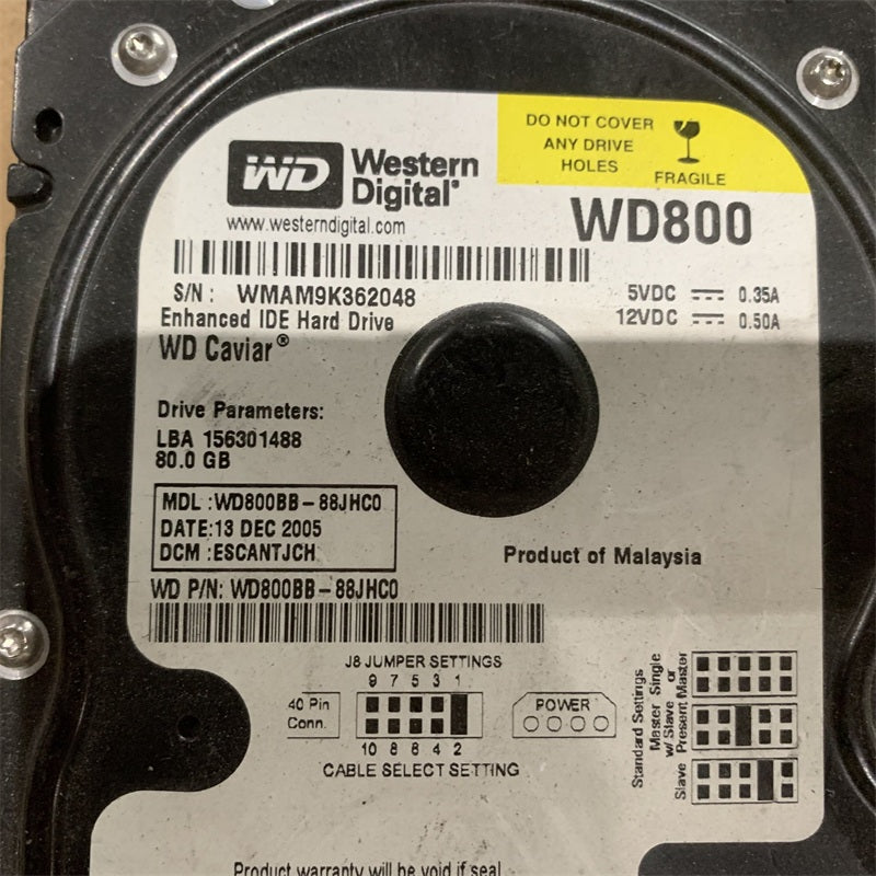 Western Digital WD800BB-88JHC0 hard disk - Rockss Automation