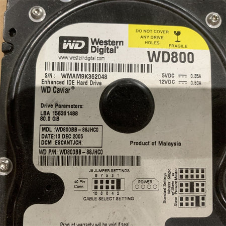 Western Digital WD800BB-88JHC0 hard disk - Rockss Automation