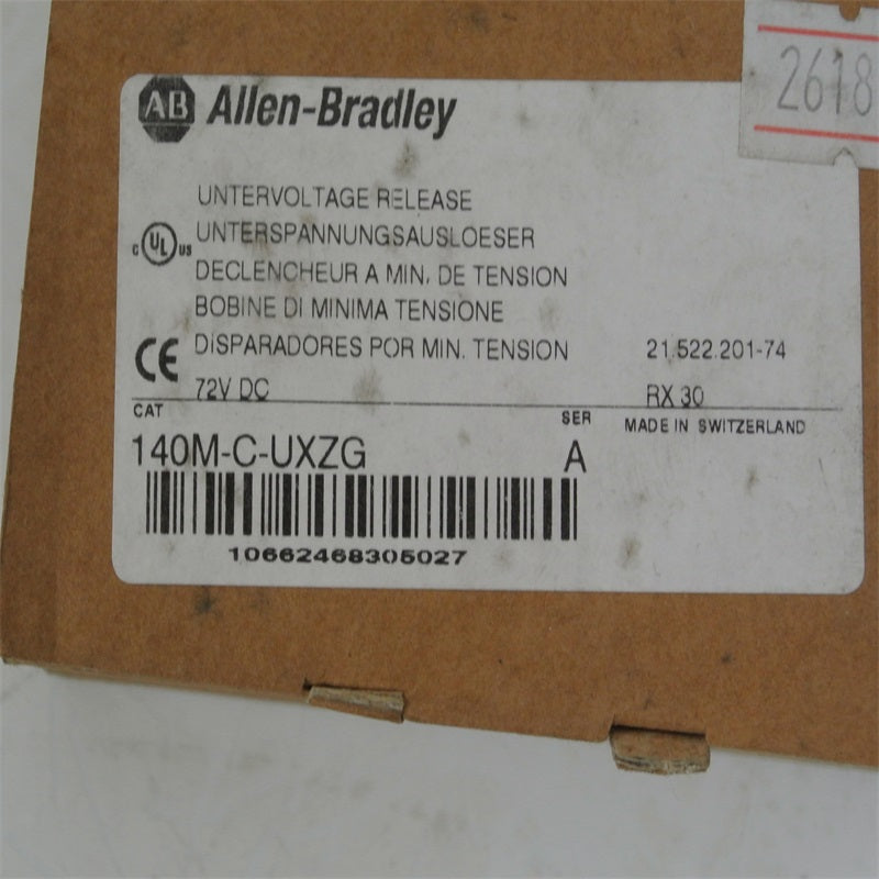 Allen Bradley 140M-C-UXZG欠壓釋放模組