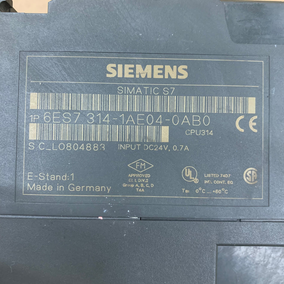 SIEMENS 6ES7314-1AE04-0AB0 Simatic S7-300 CPU