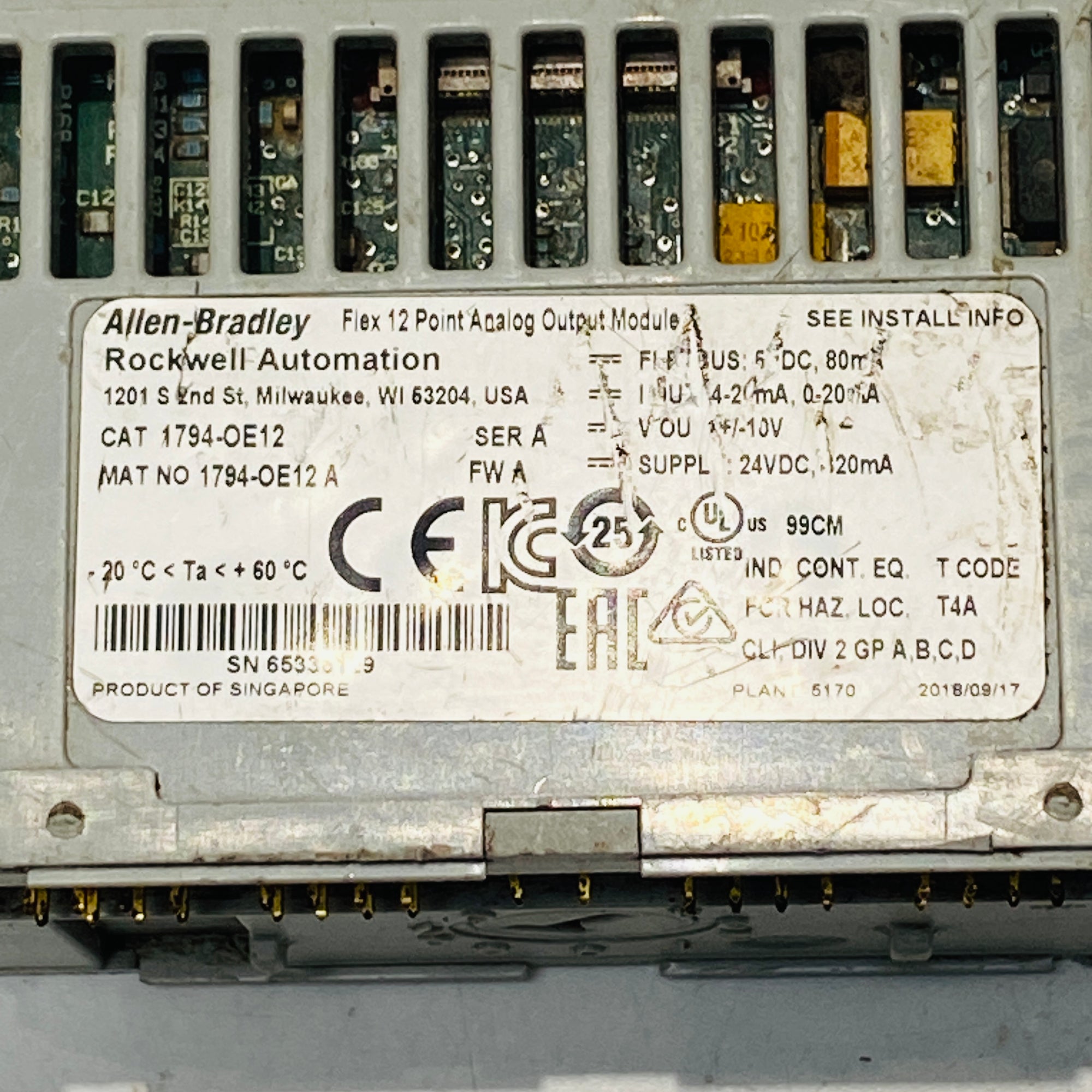 Allen Bradley 1794-OE12類比輸出模組