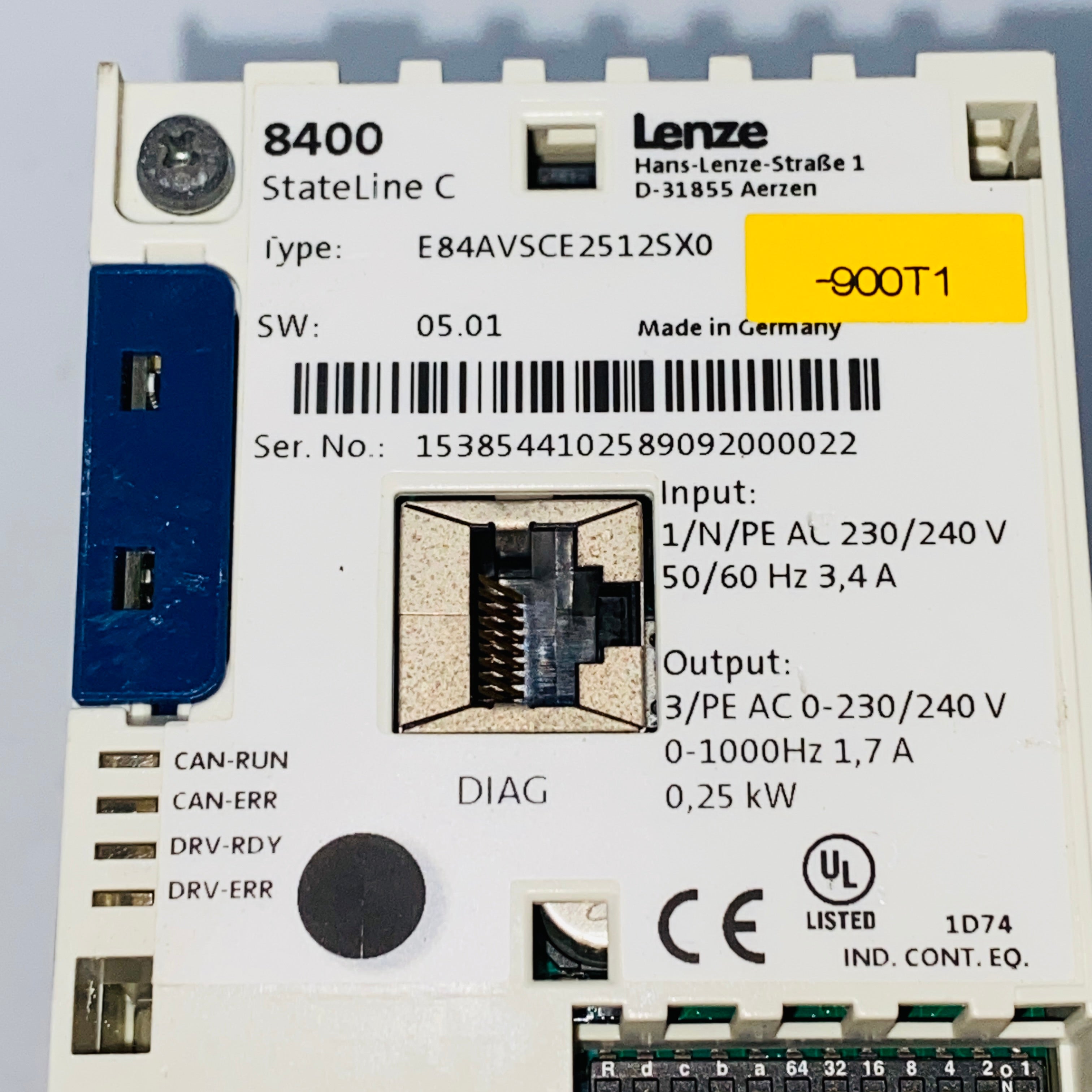 Lenze E84AVSCE2512SX0 Inverter Drives 8400