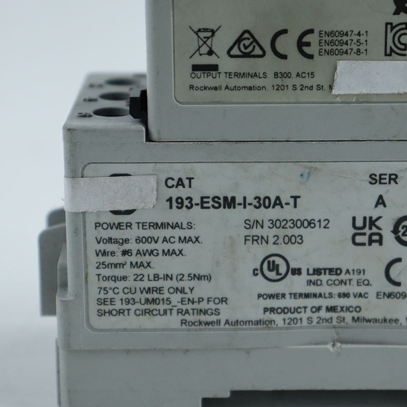 Allen Bradley 193-ESM-I-30A-T繼電器模組