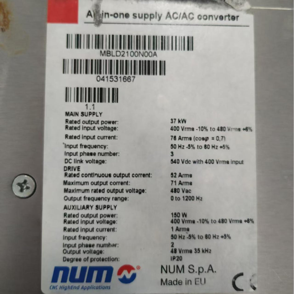 NUM MBLD2100N00A Servo Drive