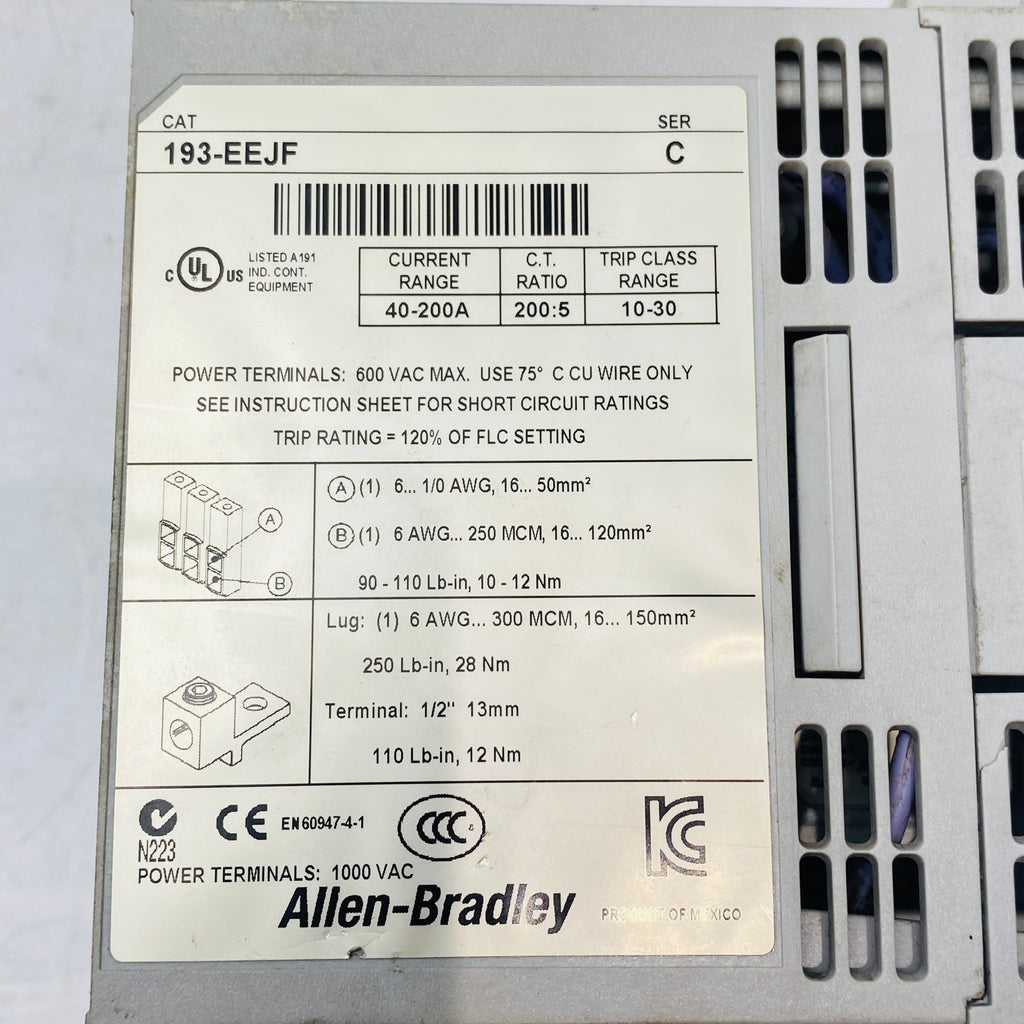 ALLEN BRADLEY 193-EEJF 過載繼電器