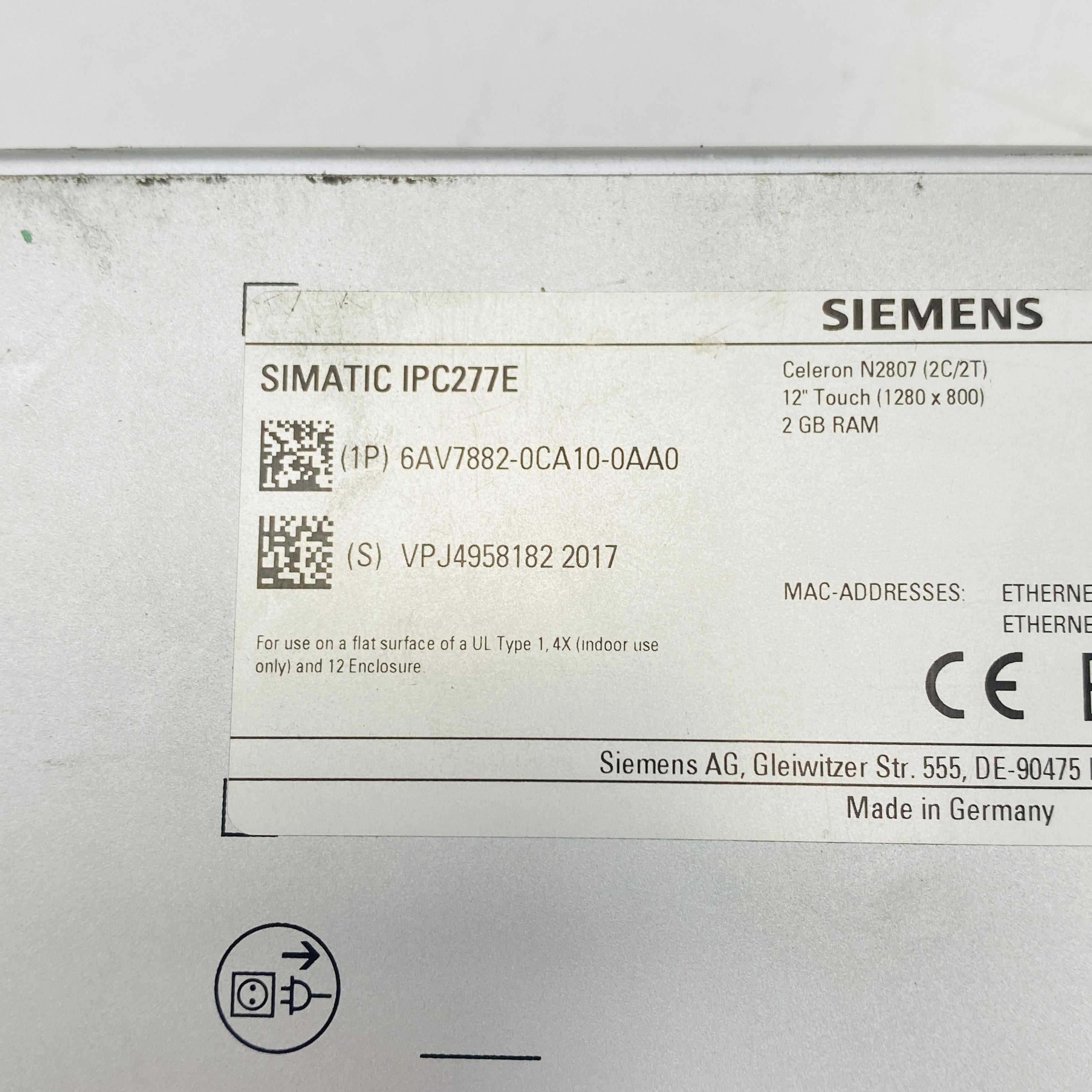 Siemens 6AV7882-0CA10-0AA0 Simatic Panel