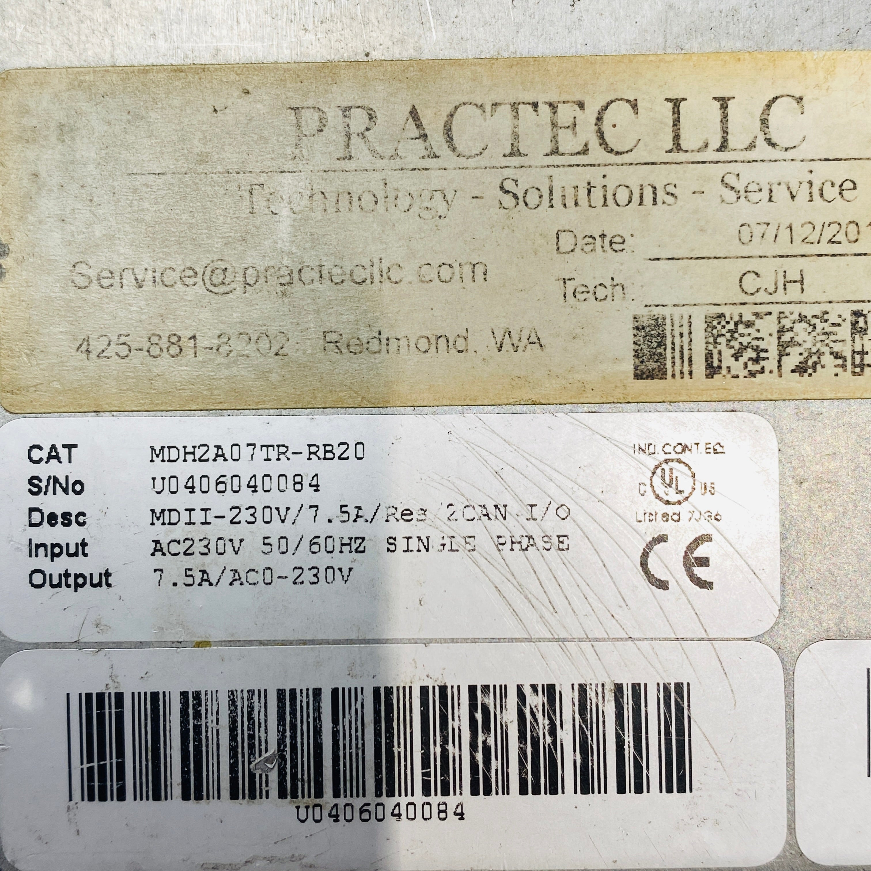 BALDOR MDH2A07TR-RB20 SERVO DRIVE