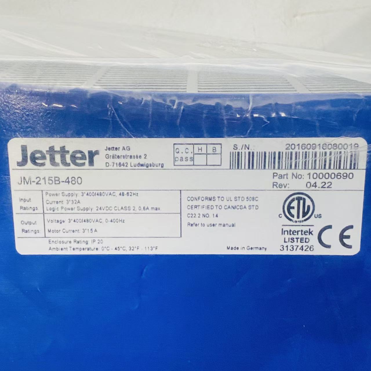 JETTER JM-215B-480 Servo Drive