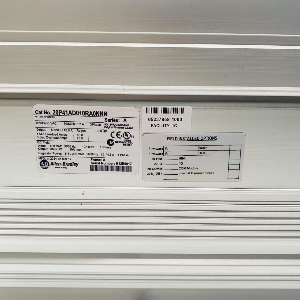 ALLEN-BRADLEY 20P41AD010RAONNN POWERFLEX DRIVE