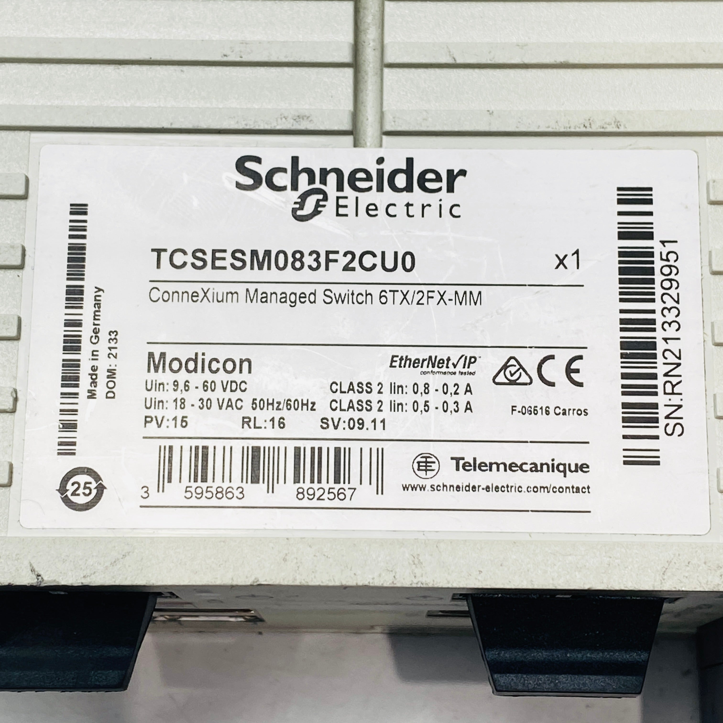 SCHNEIDER ELECTRIC TCSESM083F2CU0 CONNEXIUM MANAGED SWITCH