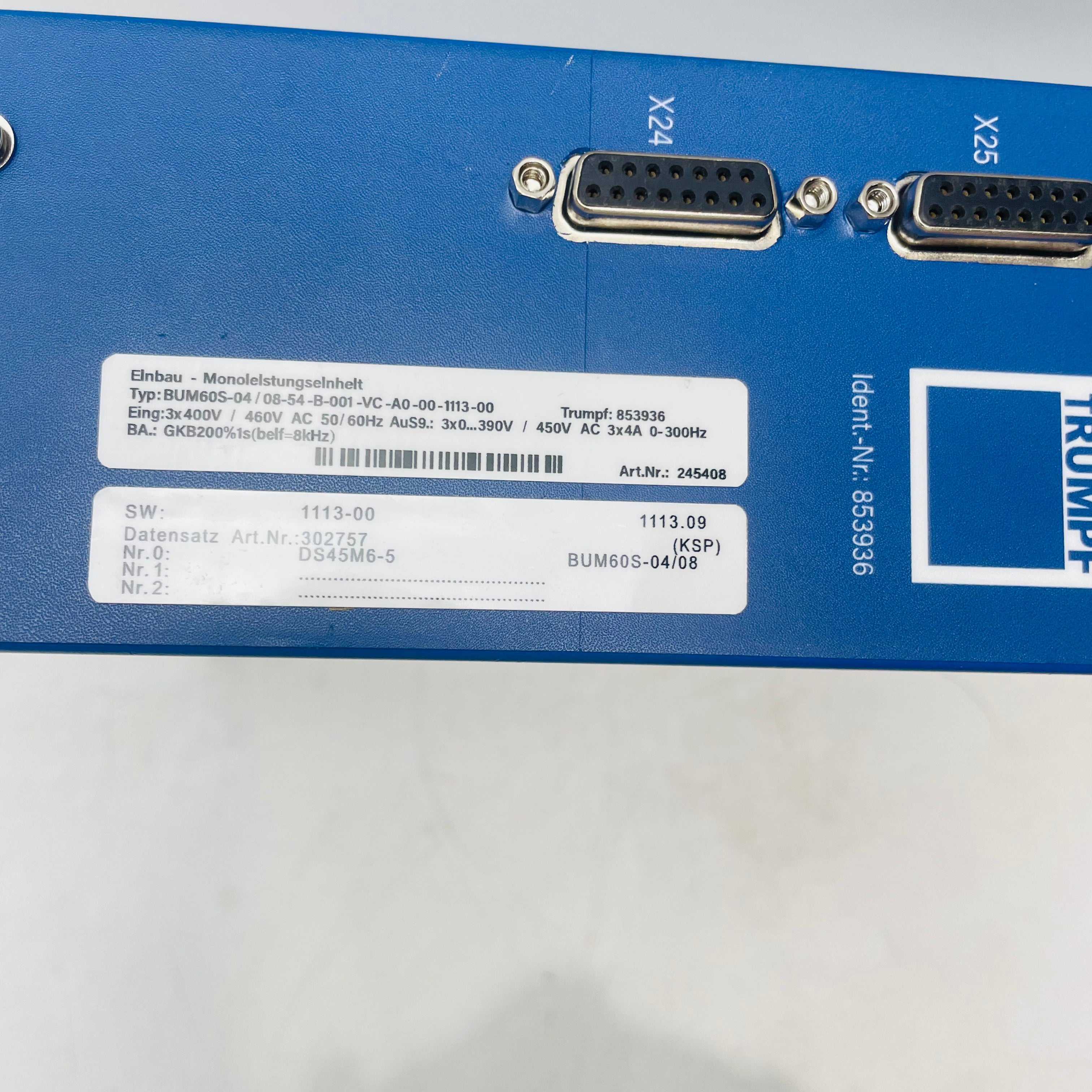 BAUMULLER BUM60S-04-08-54-B-001-VC-AO-00-1113-00 SERVO DRIVE