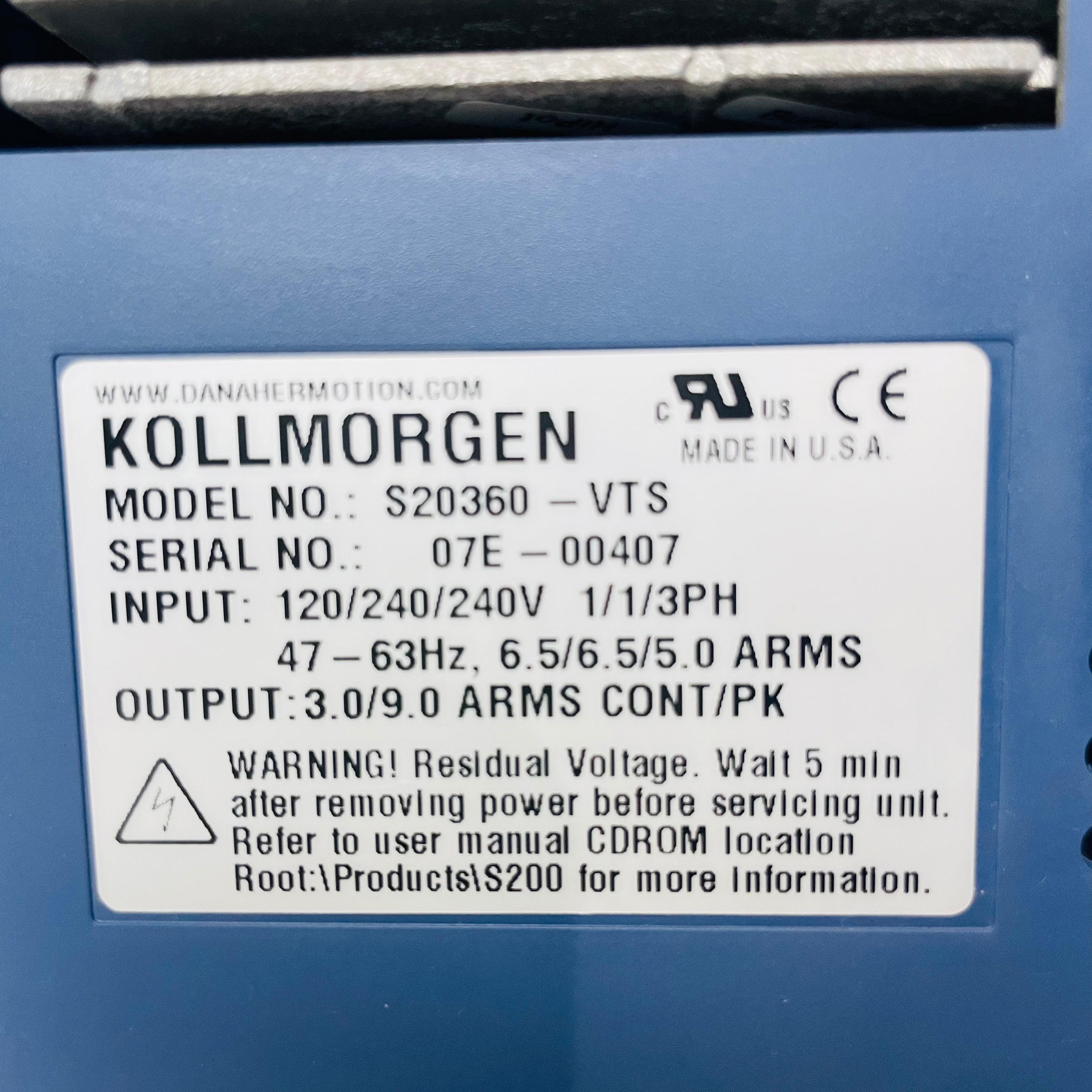 Kollmorgen S20360-VTS Servo Driver