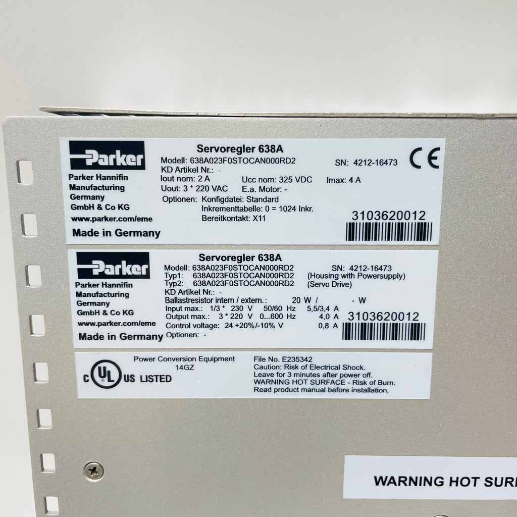 Parker 638A023F0STOCAN000RD2 Servo Drive